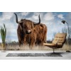 Highland Cow Brown Bull Wallpaper Wall Mural