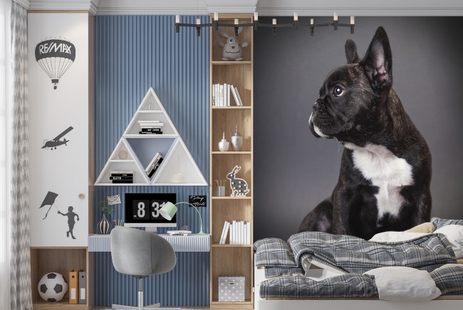 KIWISTAR - Adesivo Murales Con Bulldog Francese, 6 Misure, Decorazione Parete