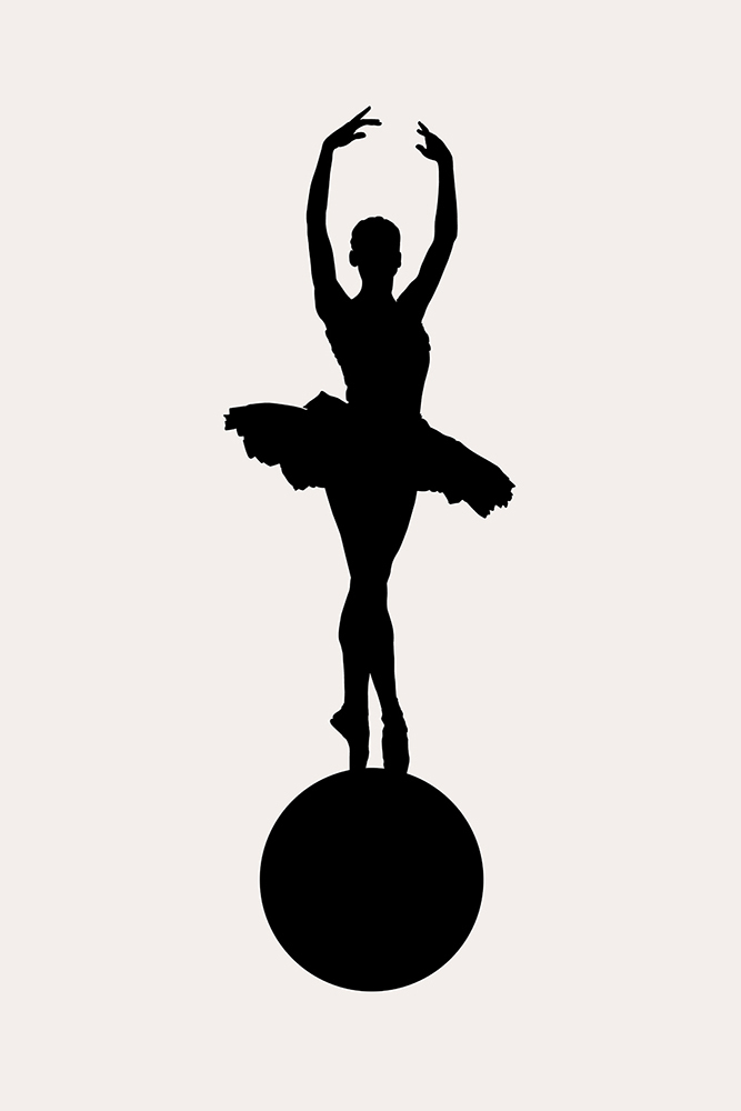 Prima Ballerina - Nera Fotomurali di BORIS DRASCHOFF