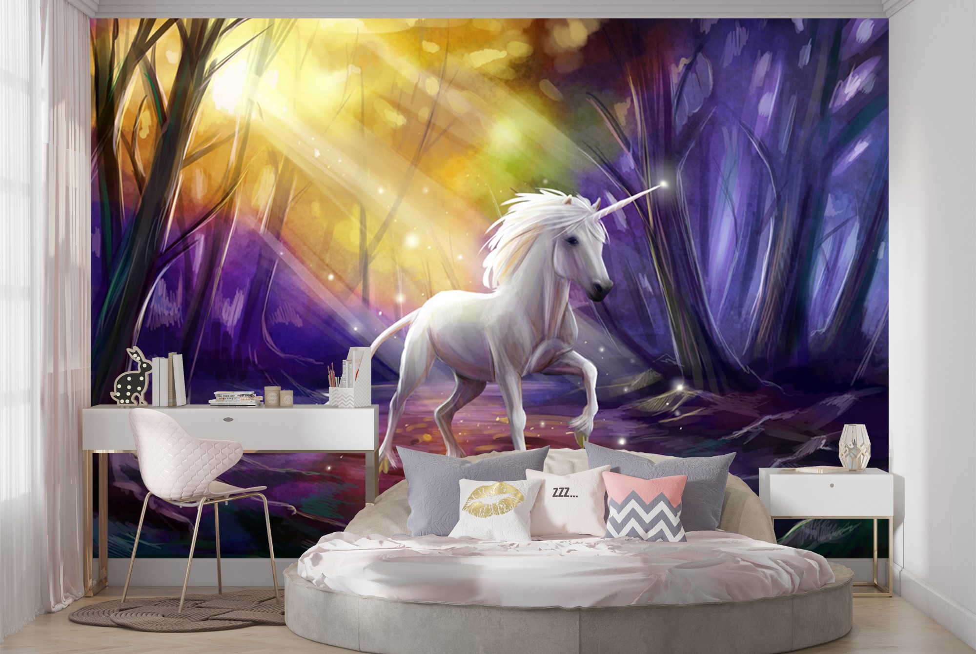 Enchanted Forest Unicorn Wallpaper Wall Mural