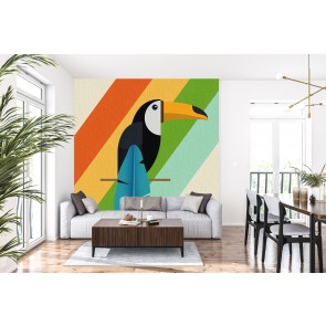 Rainbow Toucan Wall Mural by Karen Smith