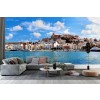 Ibiza Town Panoramica Fotomurali Oceano blu Carta Da Parati Soggiorno Photo Decor