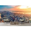 Tramonto di New York Fotomurali Skyline della città Carta Da Parati Camera da letto vivente Photo Decor