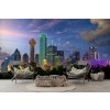 Dallas Grattacielo Fotomurali Skyline di Texas Carta Da Parati Blu viola Photo Decor