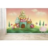 Rosa Casa Cupcake Blu Fotomurali Fiaba Carta Da Parati Bambini Nursery Photo Decor