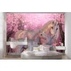 Fata Unicorno Fotomurali Fiore di ciliegio rosa Carta Da Parati Ragazze Photo Decor