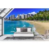 Spiaggia di Honolulu Fotomurali Skyline della città Carta Da Parati Hawaii Ocean Foto Decorazione domestica