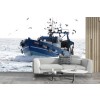 Fishing Boat Ocean Sea Wallpaper Wall Mural