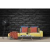 Dark Black Brick Stone Wall Texture Wallpaper Wall Mural