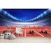 Athletics Stadium Track Hurdles Wallpaper Wall Mural