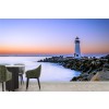 Lighthouse Calm Ocean Sunset Wallpaper Wall Mural