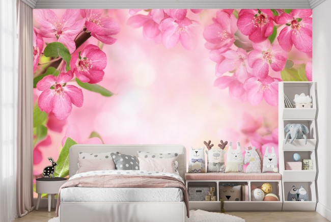 Pink Cherry Blossom Wallpaper Wall Mural