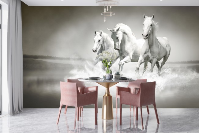 Horse Wall Mural Black and White Wallpaper Living Room Bedroom Photo Home Decor