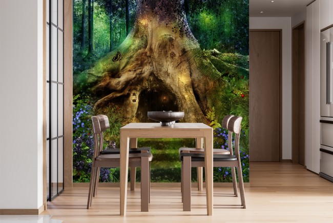 Red Autumn Magical Forest 19.75 by 24-Inch JP London Peel and Stick Removable Wall Decal Sticker Mural 