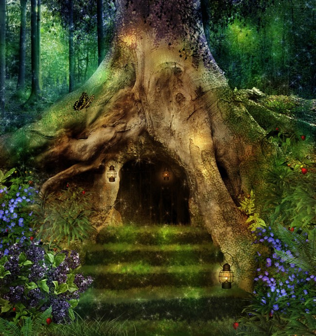 Magical Tree Door Wallpaper Wall Mural