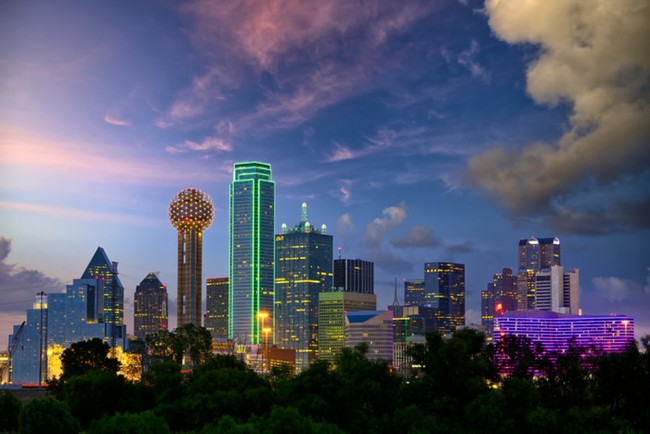 Dallas Skyline Wallpaper Wall Mural