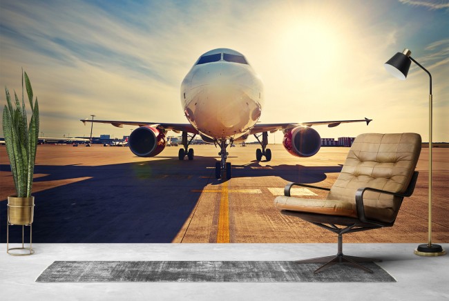 Airplane Sunrise Wall Mural Aeroplane Wallpaper Bedroom Photo Home Decor