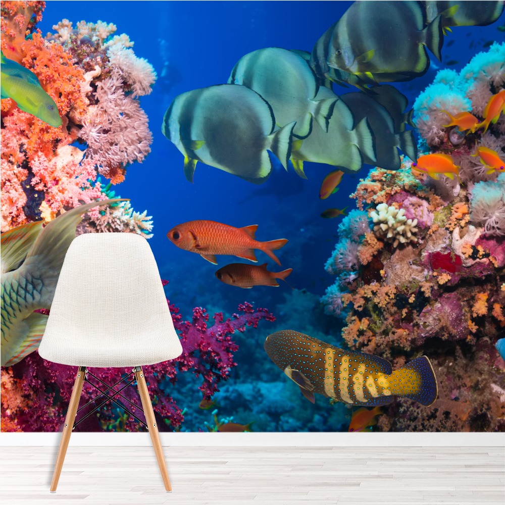 Tropical Fish Wall Mural Under The Sea Wallpaper Bathroom Bedroom Photo