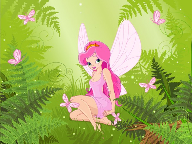 Pink Fairy Wallpaper Wall Mural