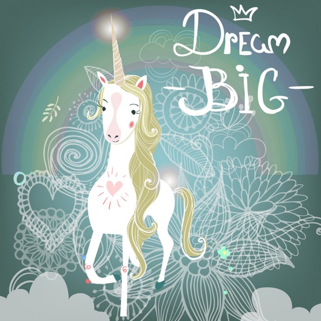 Dream Big Unicorn Wallpaper Wall Mural