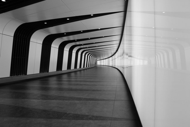 Black And White 3d Tunnel Wallpaper Wall Mural