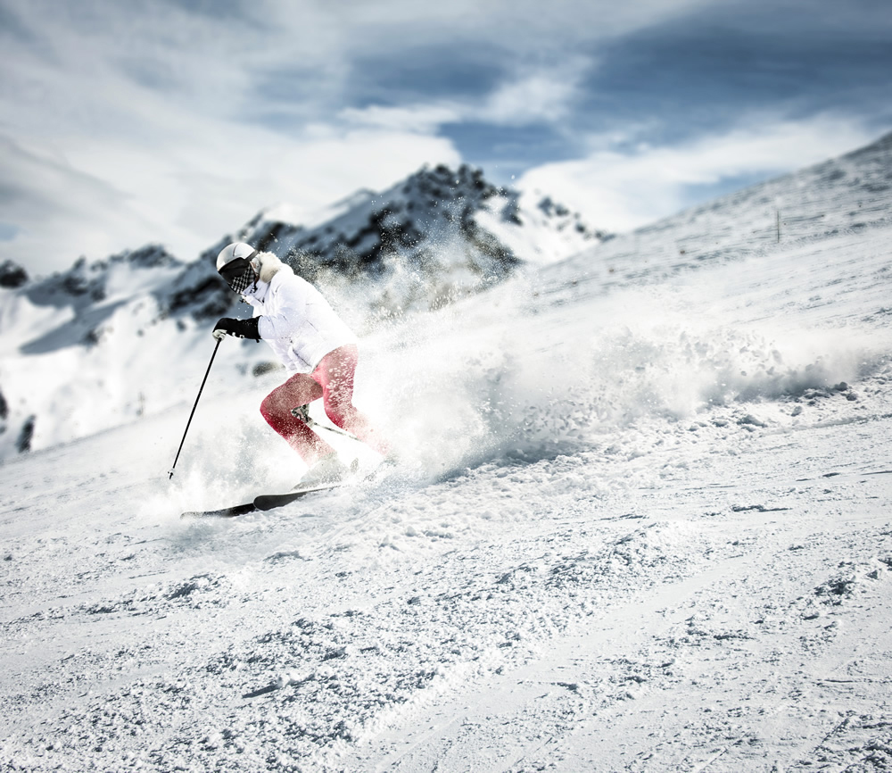 Skiing Mountain Wallpaper Wall Mural