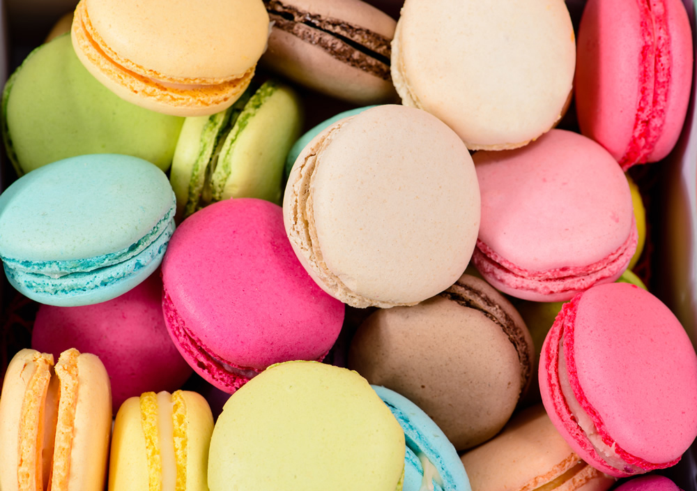 Pink Macaroons French Dessert Wallpaper Wall Mural