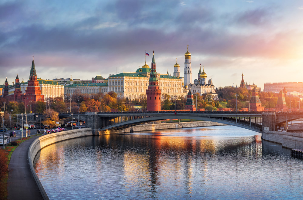 Moscow Sunrise Russia Skyline Wallpaper Wall Mural