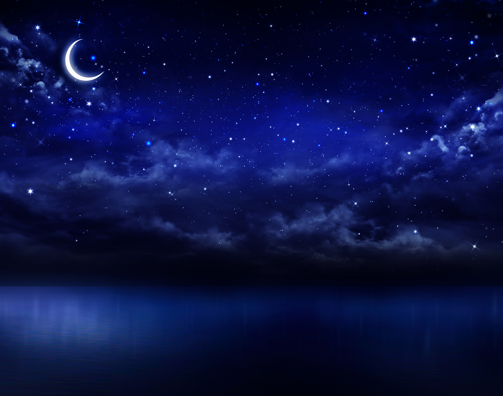 Night Ocean Starry Sky Wallpaper Wall Mural