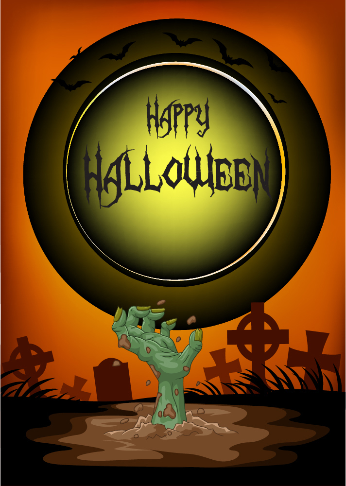 Happy Halloween Zombie Wallpaper Wall Mural