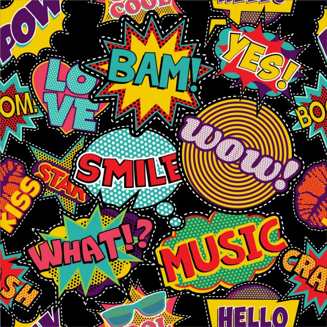 Retro Comic Strip Bam Boom Wallpaper Wall Mural