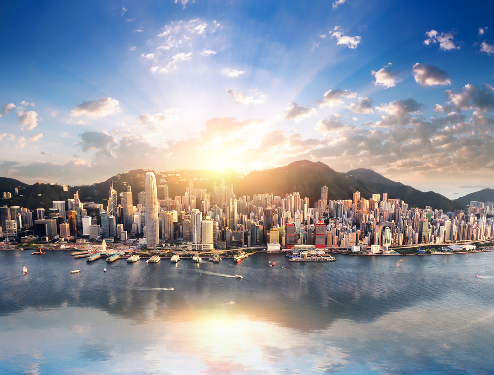 Hong Kong Sunrise Wallpaper Wall Mural