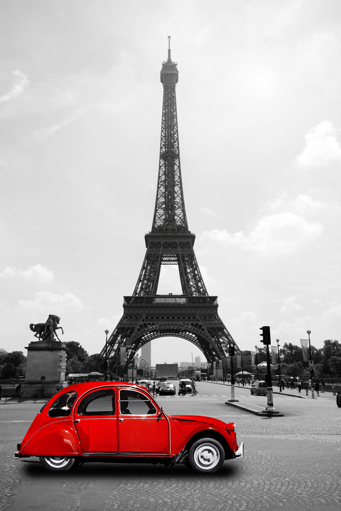 Vintage Eiffel Tower Paris France Wallpaper Wall Mural