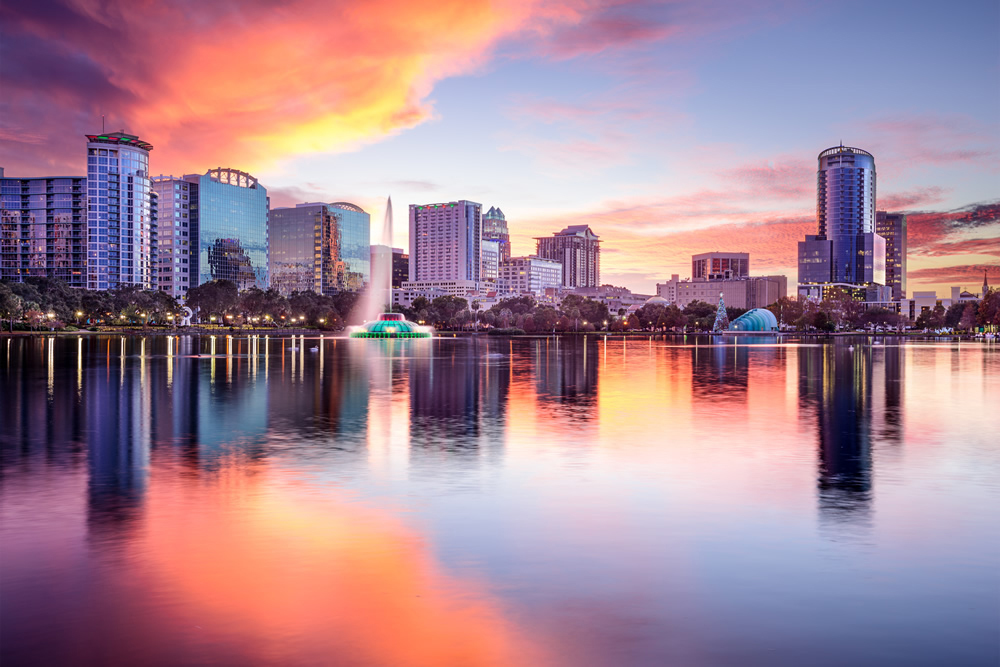 Orlando City Skyline Florida Usa Wallpaper Wall Mural