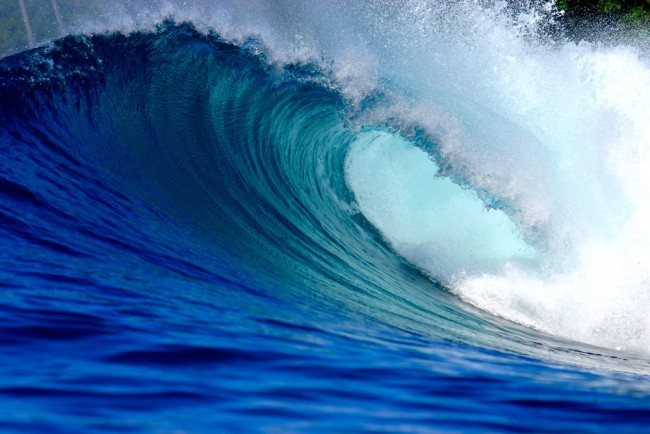 Blue Wave Ocean Surf Wallpaper Wall Mural