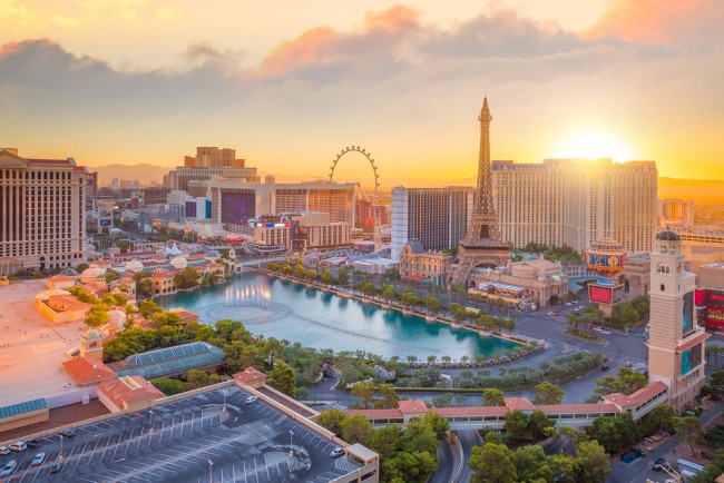 Las Vegas Sunset Usa Cityscape Wallpaper Wall Mural