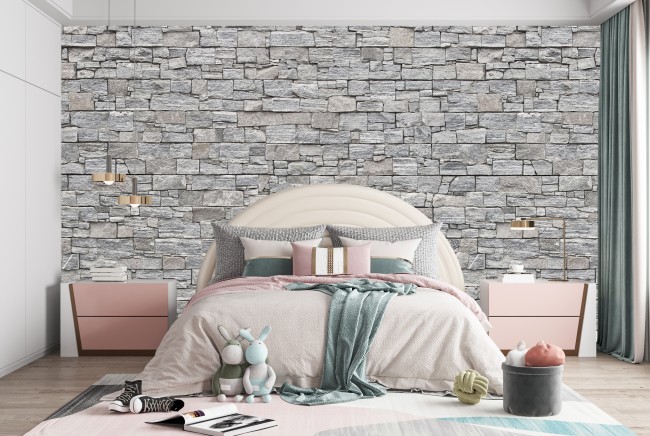 Grey Brick Wallpaper Wall Mural