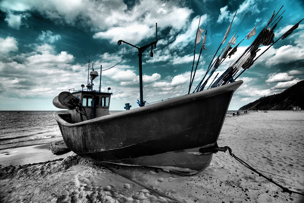 old fishing boat nautical wallpaper wall mural