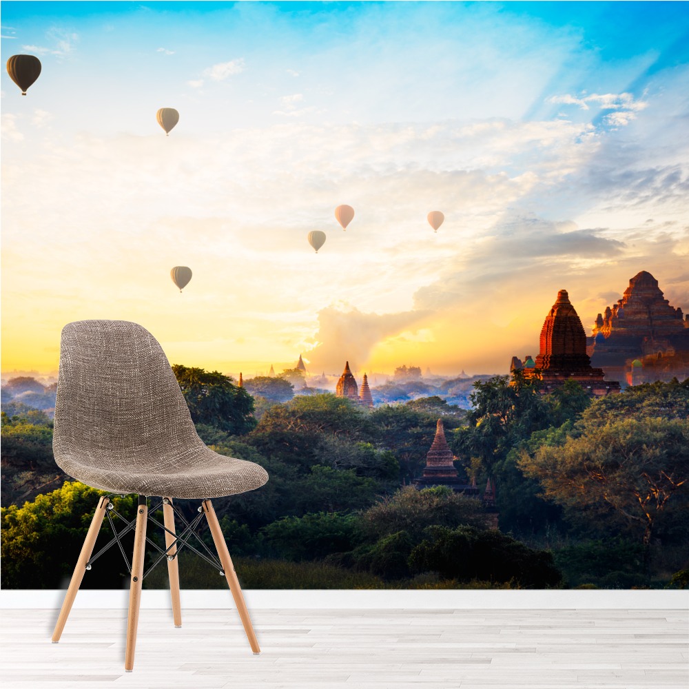 bagan temples asia landscape wallpaper wall mural