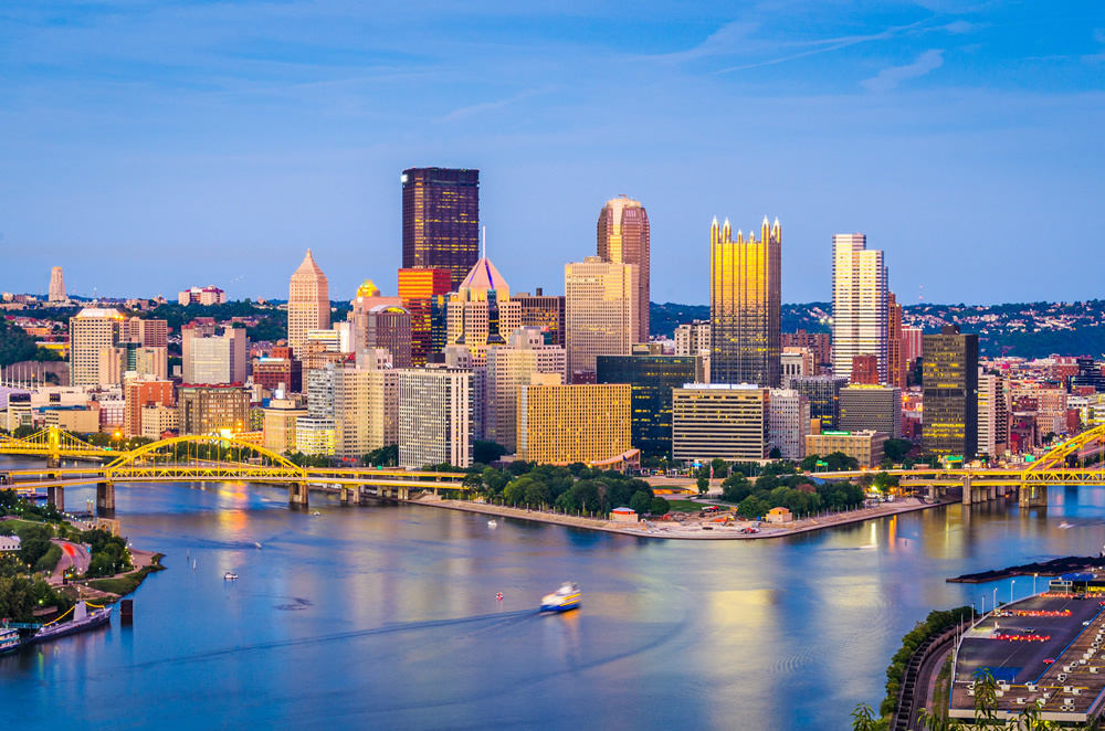 Pittsburgh Pennsylvania City Skyline Wallpaper Wall Mural