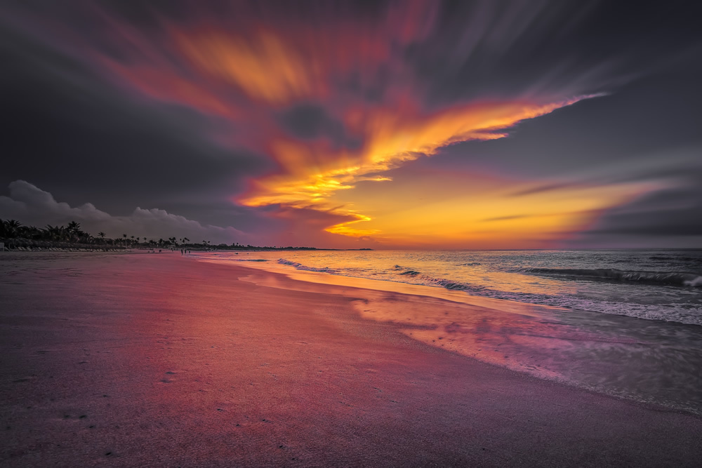 Carribean Beach Sunset Wallpaper Wall Mural