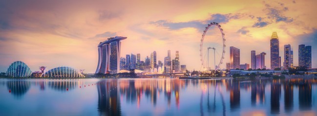 Singapore Skyline Panoramic Wallpaper Wall Mural