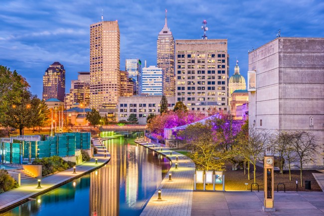 Indianapolis Indiana Usa City Skyline Wallpaper Wall Mural