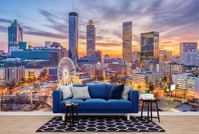 Atlanta Georgia City Lights Wallpaper Wall Mural Use this calculator to estimate the cost for your home in washable and paintable paper is highly versatile for all remodeling needs. atlanta georgia city lights wallpaper wall mural
