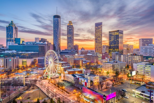 Atlanta Georgia City Lights Wallpaper Wall Mural