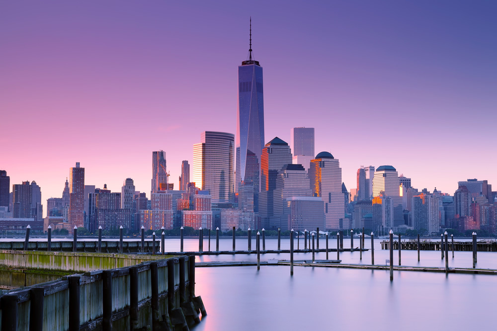 New York City At Dusk Wallpaper Wall Mural