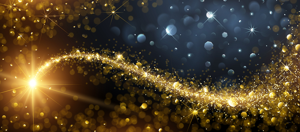 Gold Star Christmas Wallpaper Wall Mural