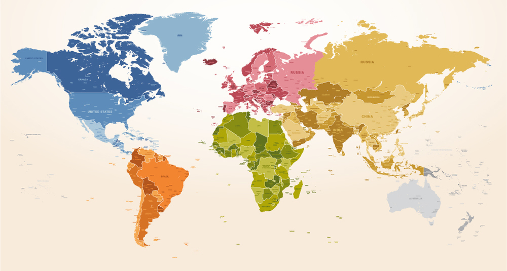 World Map Wallpaper Wall Mural