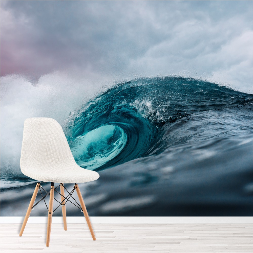 Big Blue Ocean Wave Wallpaper Wall Mural