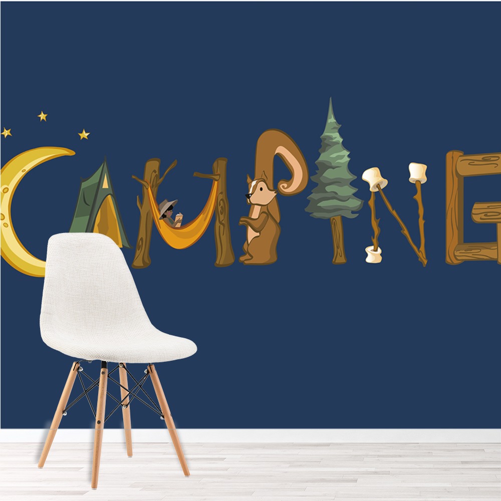 Camping Wall Mural by Jamie Nicole Jones